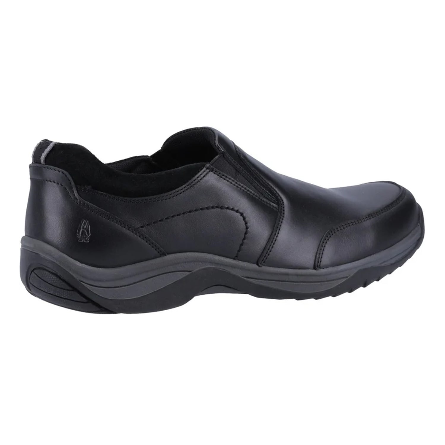 Black - Back - Hush Puppies Mens Donald Leather Slip-on Loafers
