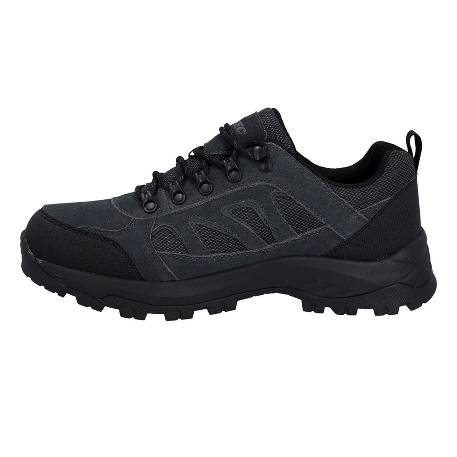 Charcoal-Black - Side - Hi-Tec Mens Bandera Expedition Suede Low Walking Shoes