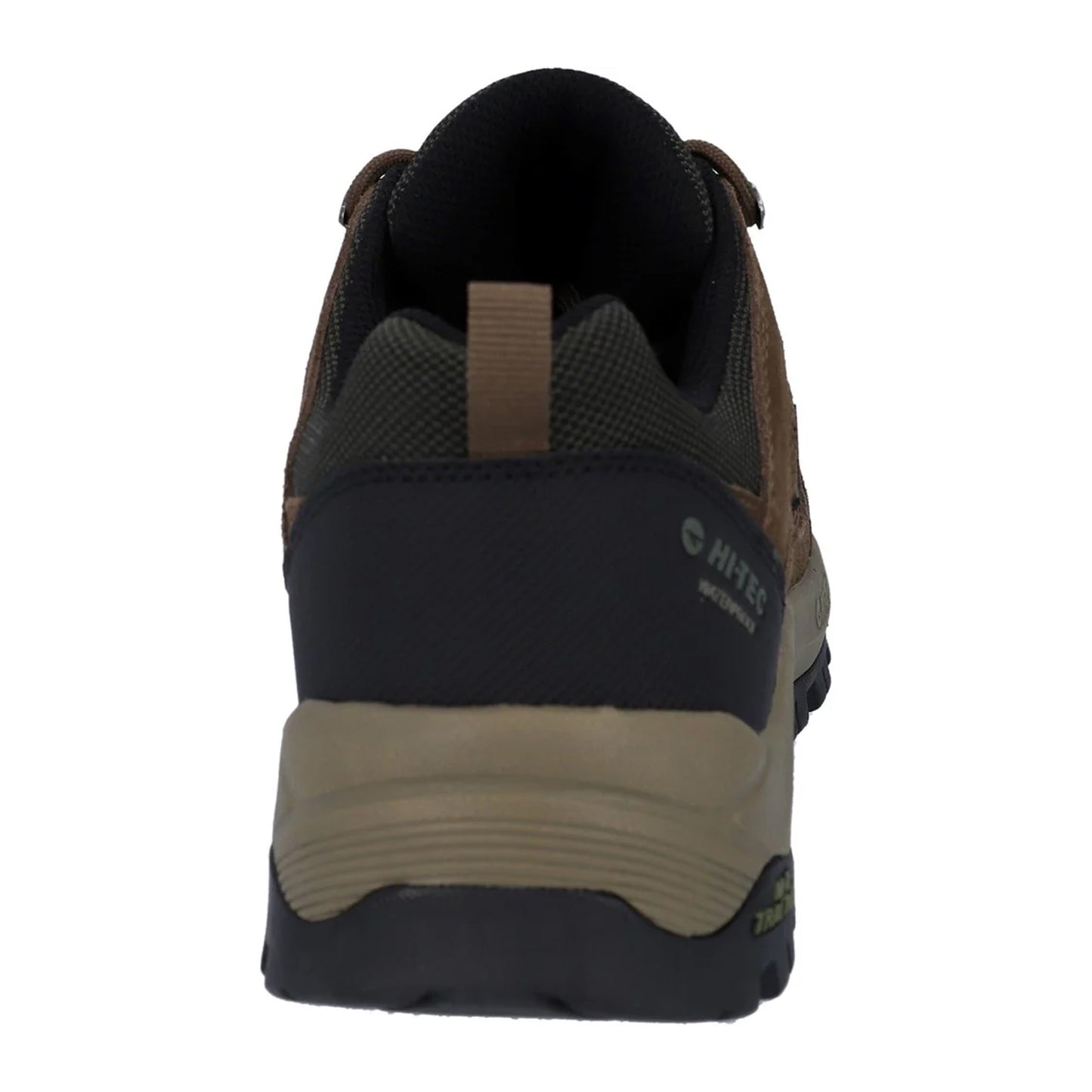 Smokey Brown-Khaki Green - Back - Hi-Tec Mens Bandera Expedition Suede Low Walking Shoes