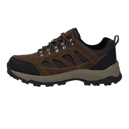 Smokey Brown-Khaki Green - Side - Hi-Tec Mens Bandera Expedition Suede Low Walking Shoes