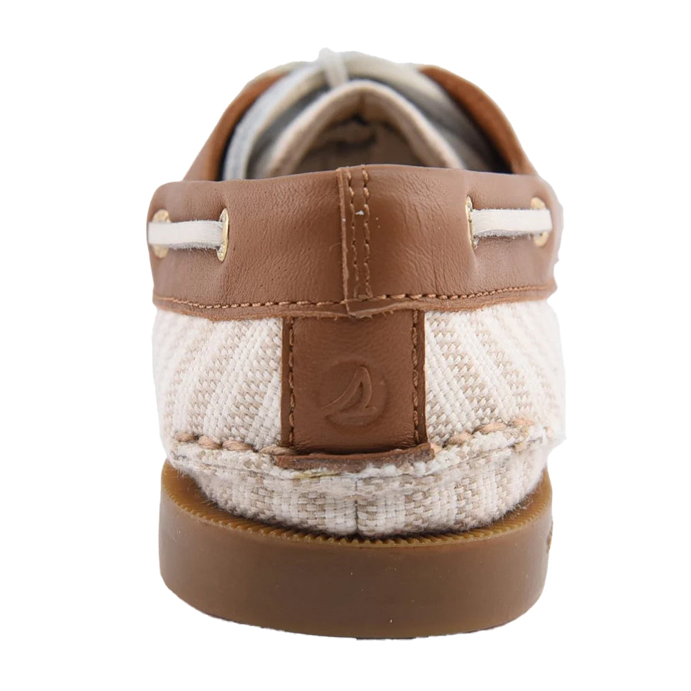 White-Natural - Side - Sperry Womens-Ladies Authentic Original Leather Boat Shoes