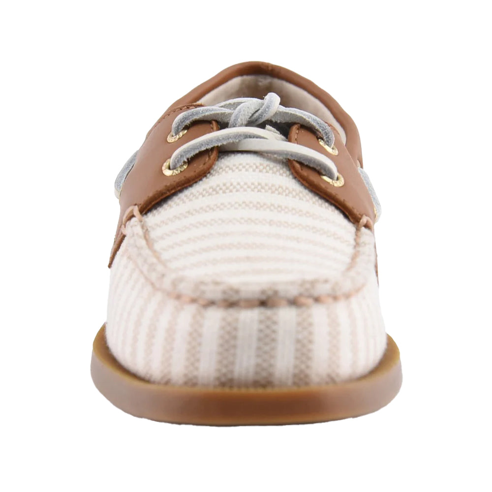 White-Natural - Close up - Sperry Womens-Ladies Authentic Original Leather Boat Shoes