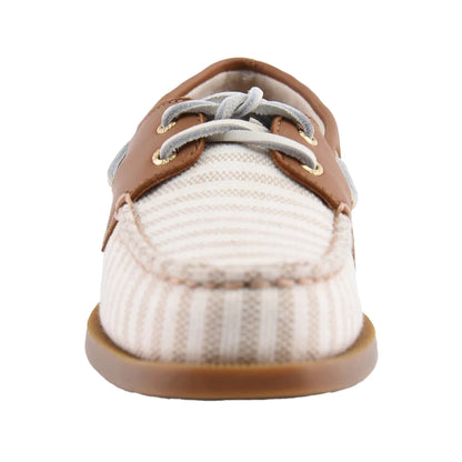 White-Natural - Close up - Sperry Womens-Ladies Authentic Original Leather Boat Shoes