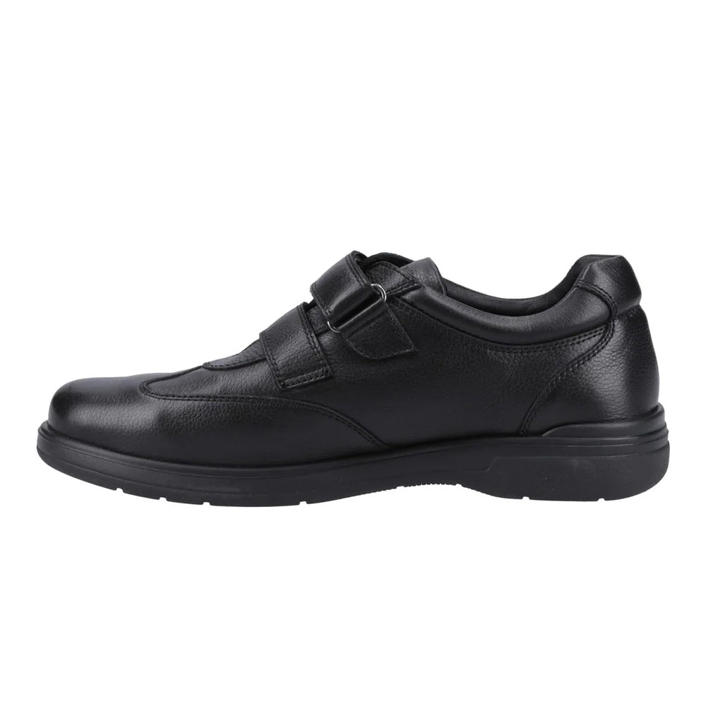 Black - Side - Hush Puppies Mens Magnus Leather Loafers