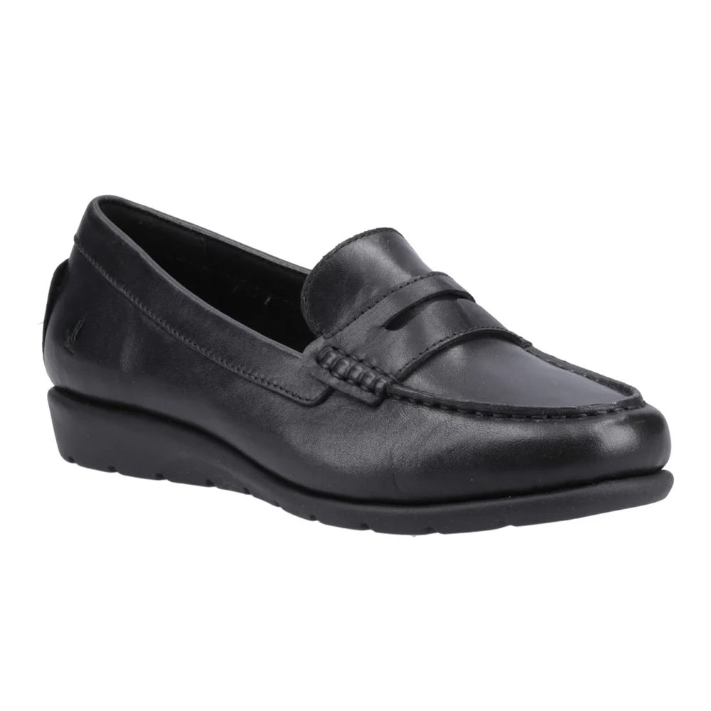 Black - Front - Hush Puppies Womens-Ladies Shelby Leather Loafers