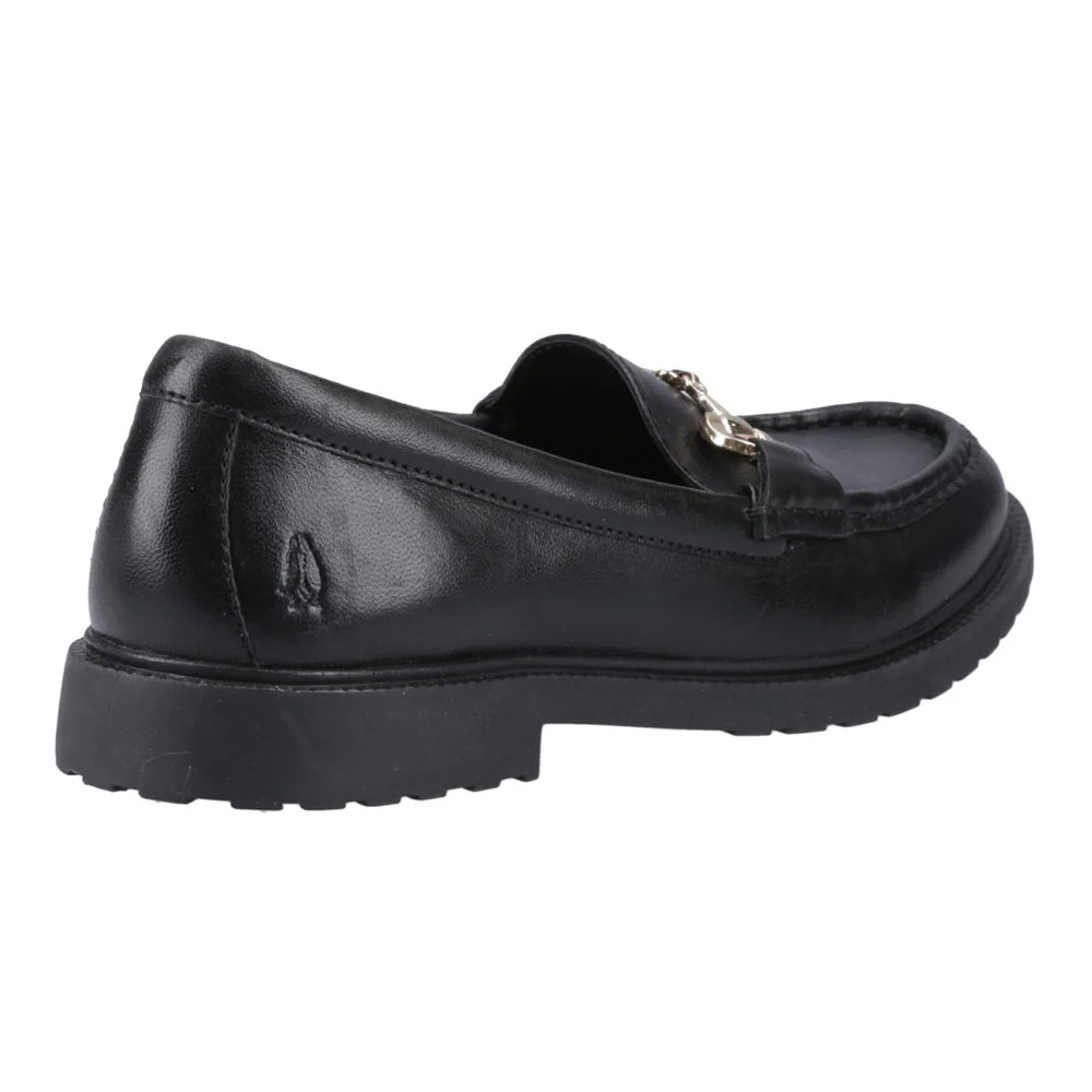 Black - Back - Hush Puppies Womens-Ladies Verity Snaffle Detail Loafers