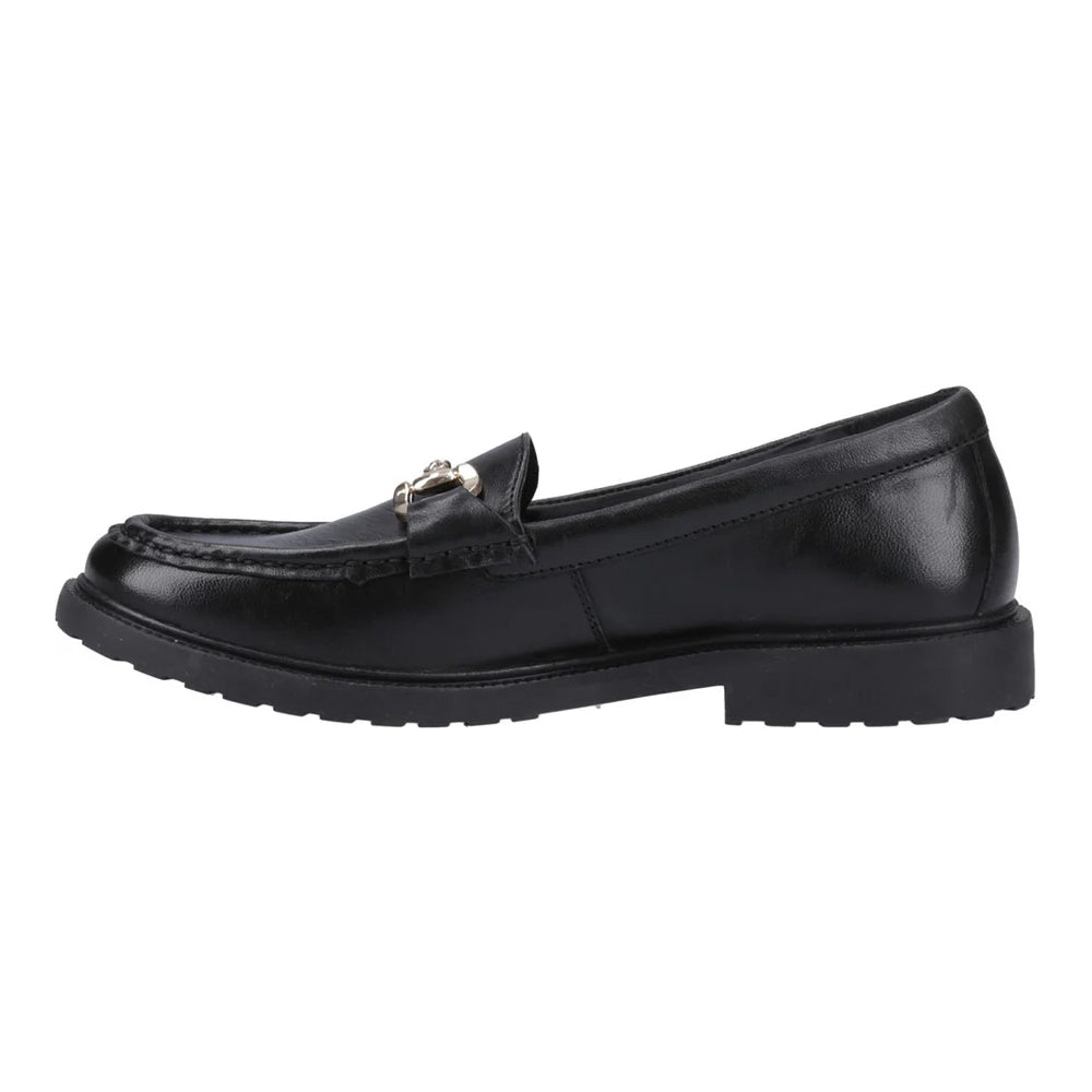 Black - Side - Hush Puppies Womens-Ladies Verity Snaffle Detail Loafers