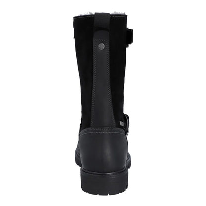 Black - Back - Hunter Womens-Ladies Ness Full Grain Leather Biker Boots