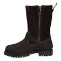 Brown - Side - Hunter Womens-Ladies Ness Full Grain Leather Biker Boots