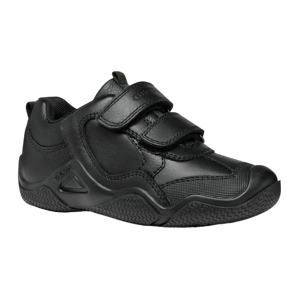 Black - Front - Geox Boys Wader Leather School Shoes