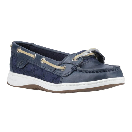 Navy - Front - Sperry Womens-Ladies Angelfish Leather Boat Shoes