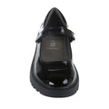 Shiny Black - Close up - Geox Girls J Casey G. P Leather School Shoes