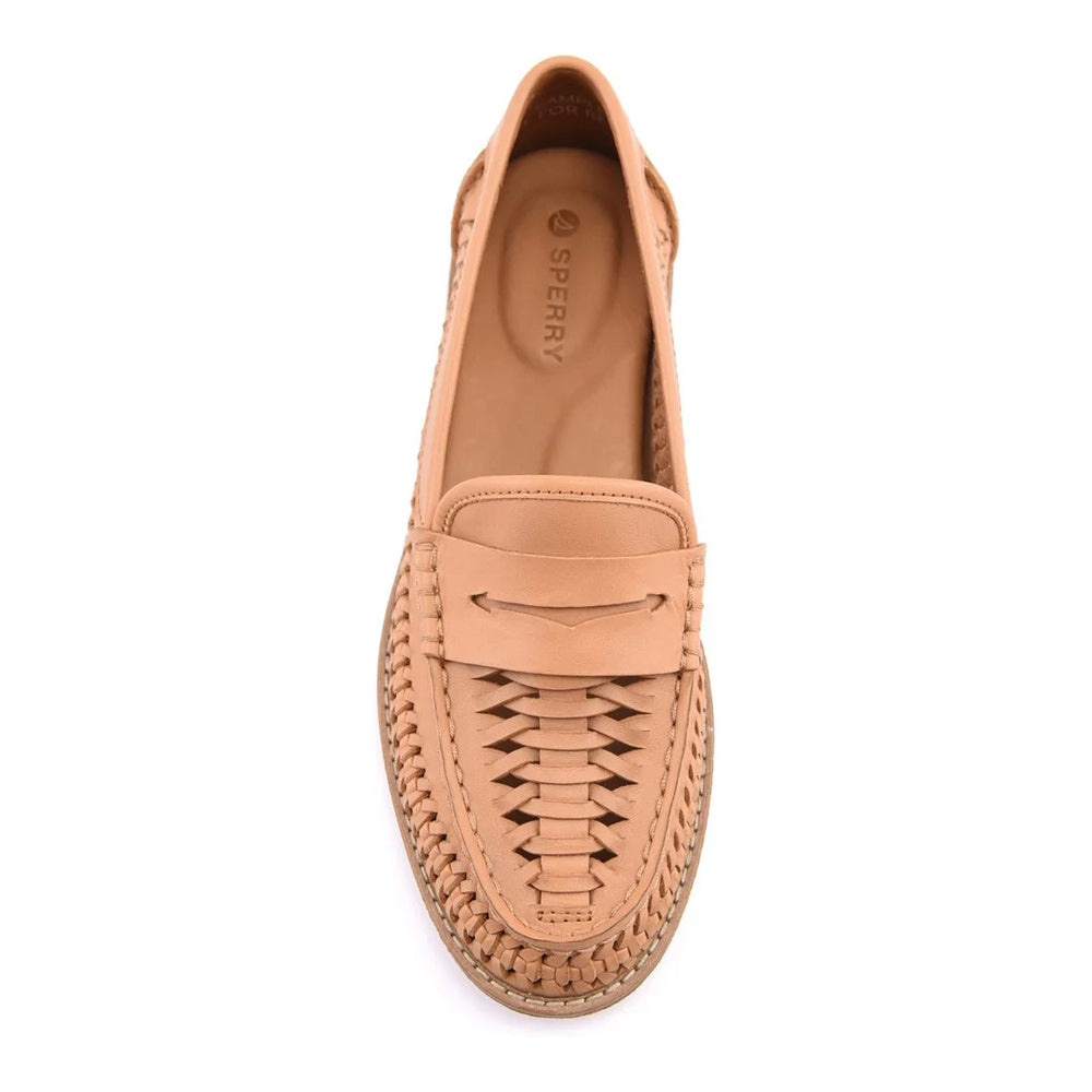 Tan - Lifestyle - Sperry Womens-Ladies Seaport Leather Penny Loafers