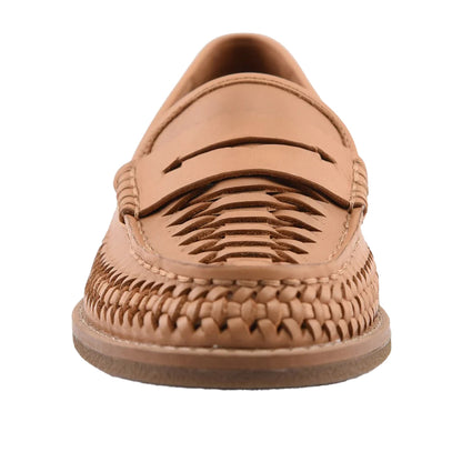 Tan - Front - Sperry Womens-Ladies Seaport Leather Penny Loafers
