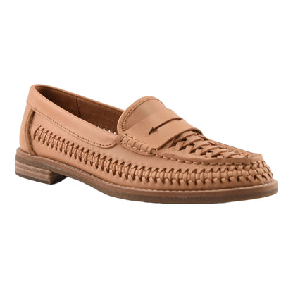 Tan - Pack Shot - Sperry Womens-Ladies Seaport Leather Penny Loafers