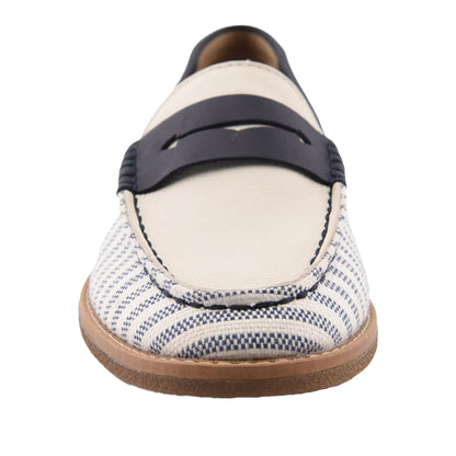 White-Navy - Front - Sperry Womens-Ladies Port Driving Leather Moccasins