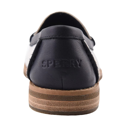 White-Navy - Back - Sperry Womens-Ladies Port Driving Leather Moccasins
