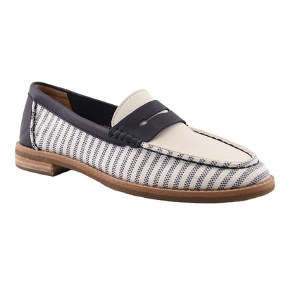 White-Navy - Pack Shot - Sperry Womens-Ladies Port Driving Leather Moccasins