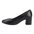 Black - Lifestyle - Hush Puppies Womens-Ladies Anna Leather Wide Court Shoes