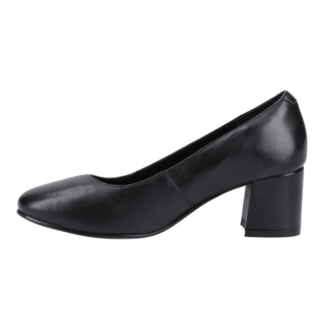 Black - Lifestyle - Hush Puppies Womens-Ladies Anna Leather Wide Court Shoes
