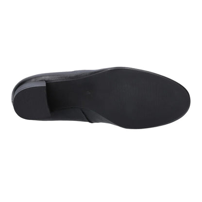 Black - Lifestyle - Hush Puppies Womens-Ladies Anna Leather Wide Court Shoes