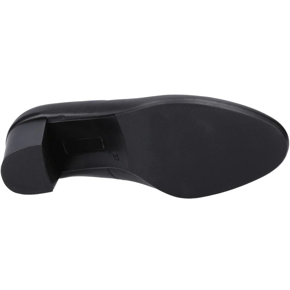 Black - Side - Hush Puppies Womens-Ladies Ivana Leather Court Shoes