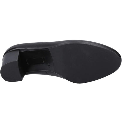 Black - Side - Hush Puppies Womens-Ladies Ivana Leather Court Shoes