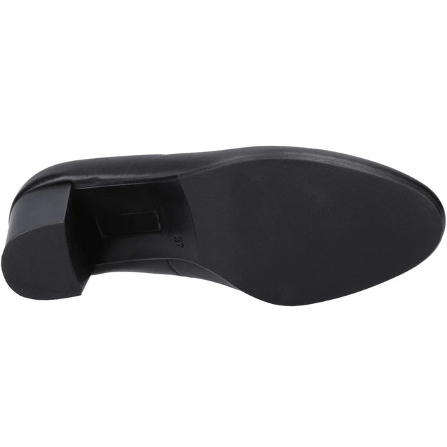 Black - Side - Hush Puppies Womens-Ladies Ivana Leather Court Shoes