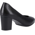 Black - Back - Hush Puppies Womens-Ladies Ivana Leather Court Shoes