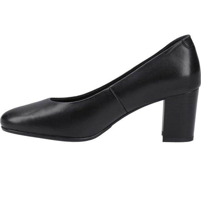 Black - Pack Shot - Hush Puppies Womens-Ladies Ivana Leather Court Shoes
