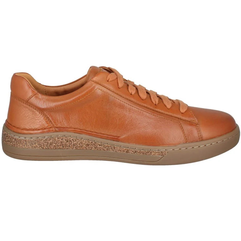 Camel Brown - Side - Josef Seibel Mens Cleve 02 Leather Trainers