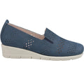 Navy - Side - Fleet & Foster Womens-Ladies Dinah Leather Espadrilles