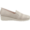 Taupe - Side - Fleet & Foster Womens-Ladies Dinah Leather Espadrilles