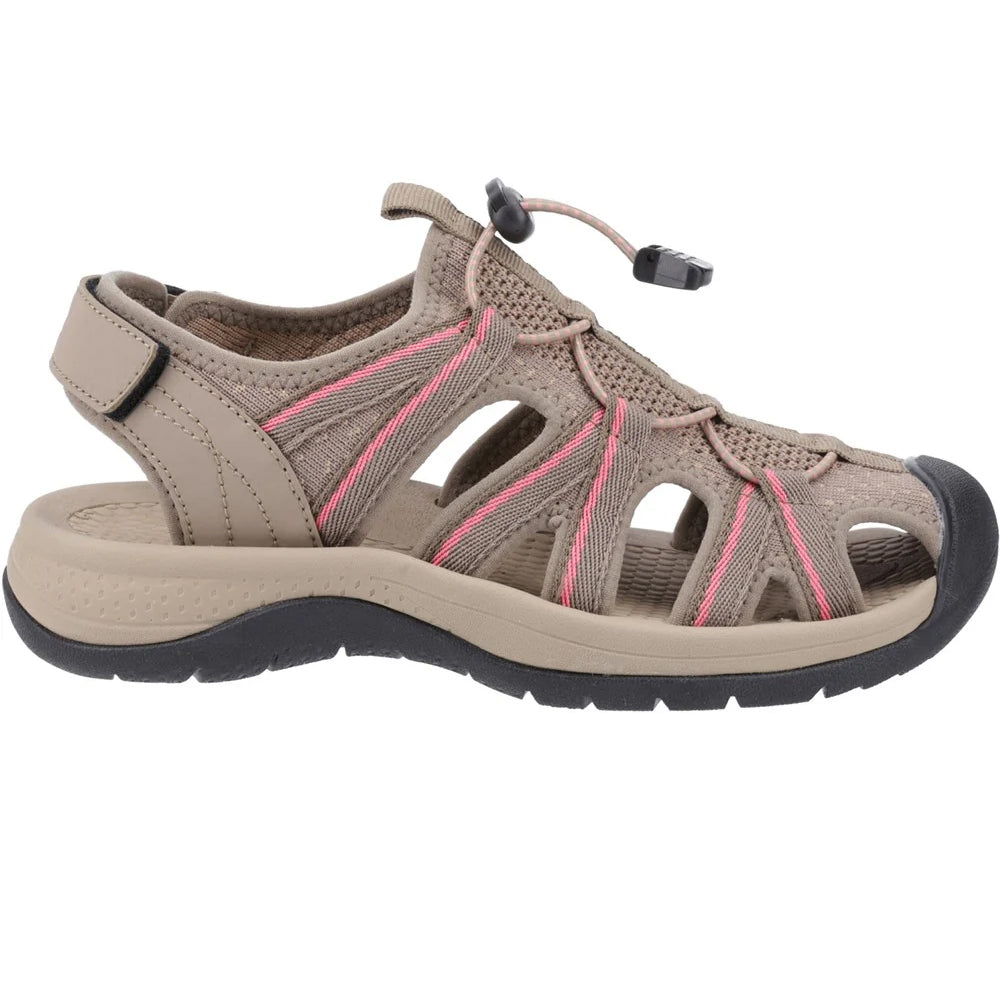 Taupe-Pink - Side - Cotswold Womens-Ladies Upton Sandals