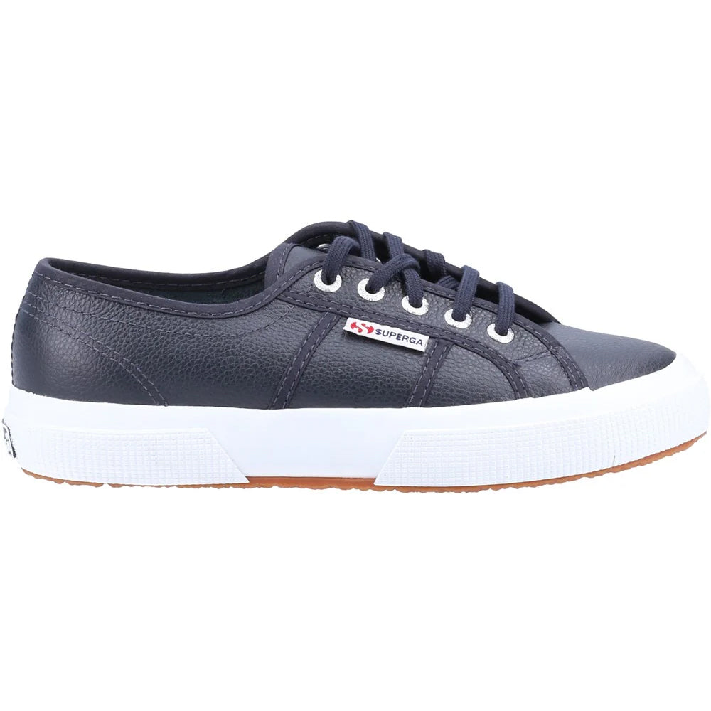 Blue Navy - Side - Superga Unisex Adult 2750 Tumbled Leather Trainers