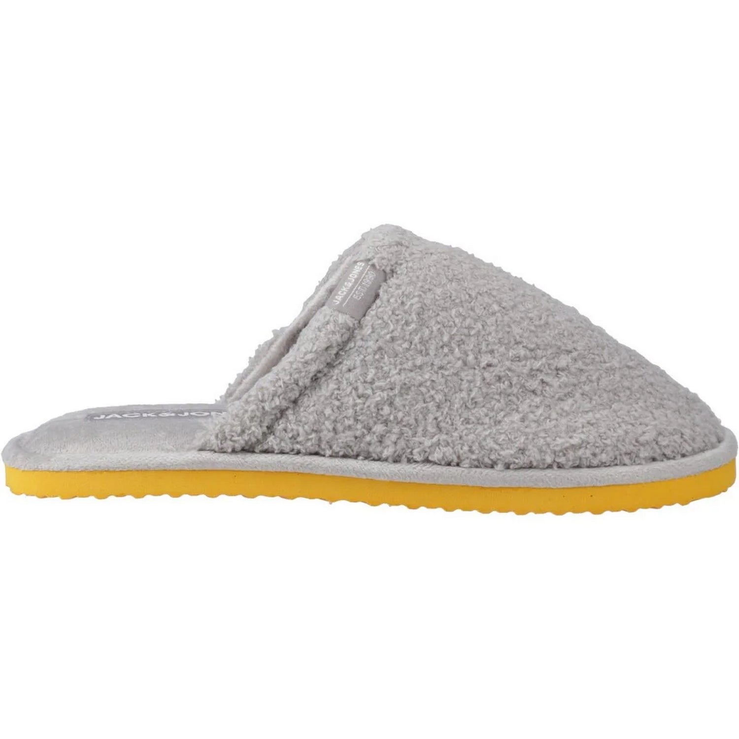 Frost Grey - Side - Jack And Jones Mens Harry Fluff Slippers