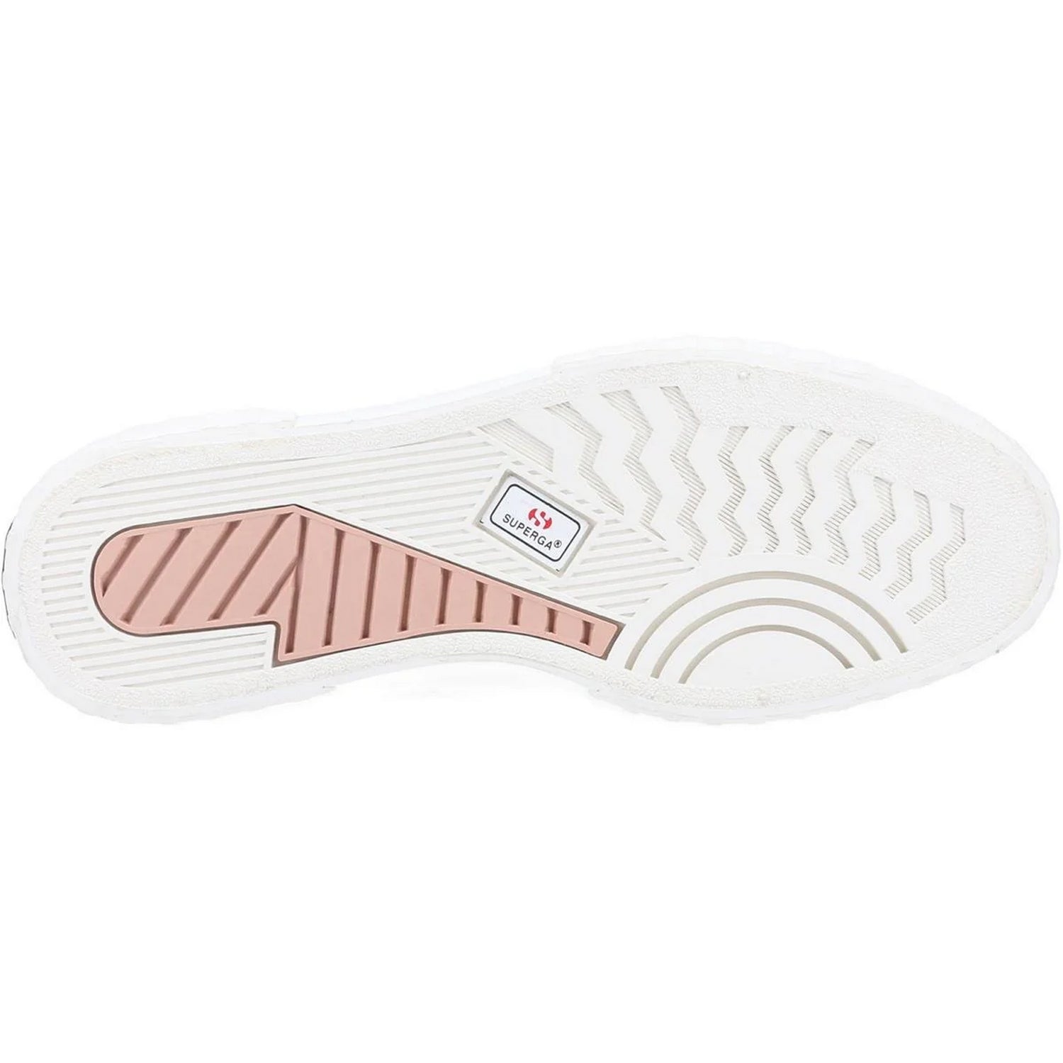 White - Lifestyle - Superga Womens-Ladies Stripe Trainers