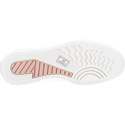 White - Lifestyle - Superga Womens-Ladies Stripe Trainers