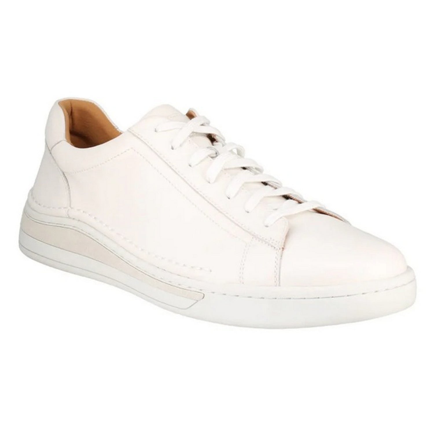 White - Front - Josef Seibel Mens Cleve 02 Leather Trainers