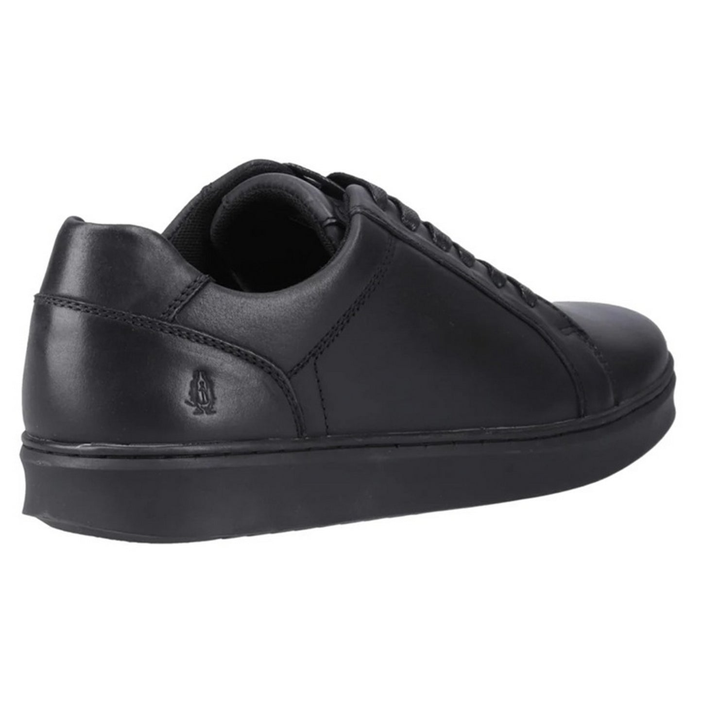 Black - Back - Hush Puppies Mens Madden Leather Trainers