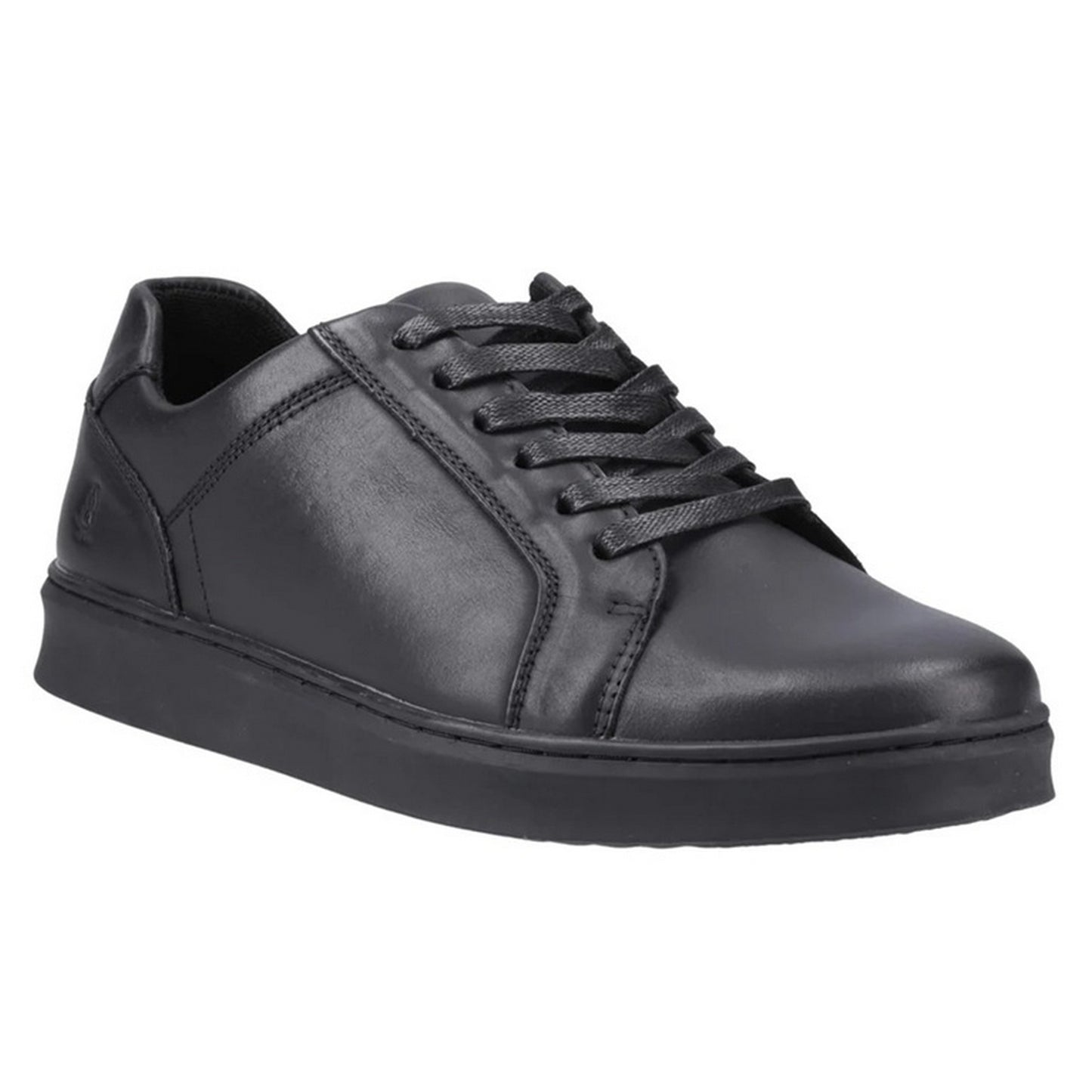 Black - Front - Hush Puppies Mens Madden Leather Trainers