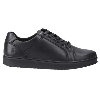 Black - Side - Hush Puppies Mens Madden Leather Trainers