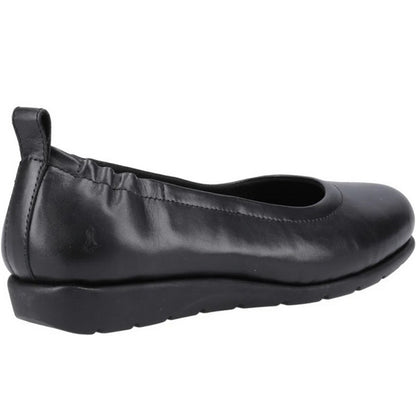 Black - Back - Hush Puppies Womens-Ladies Skylar Ballerina Leather Pumps