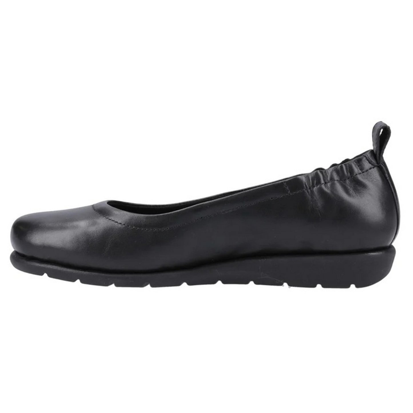 Black - Side - Hush Puppies Womens-Ladies Skylar Ballerina Leather Pumps