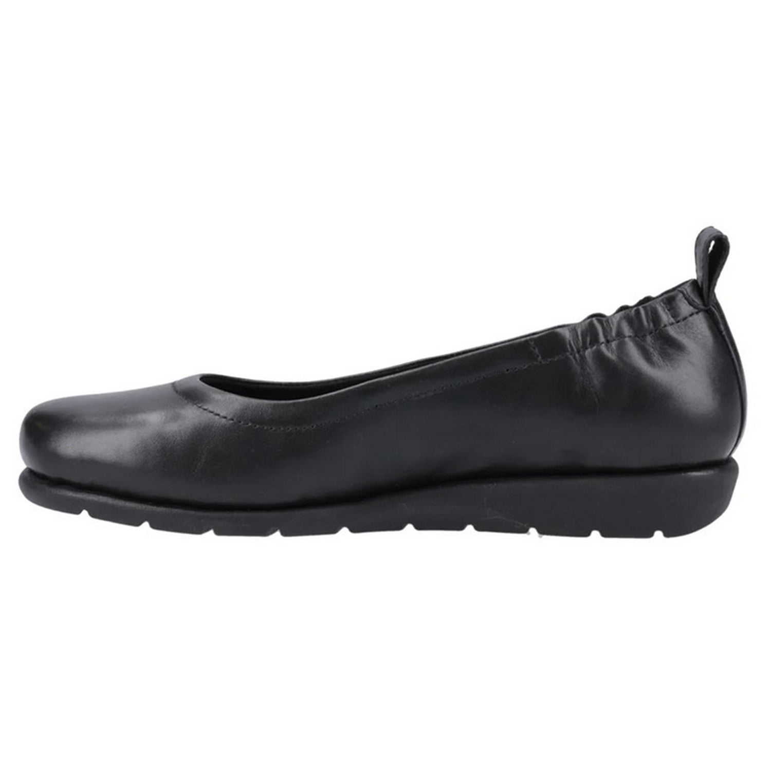 Black - Side - Hush Puppies Womens-Ladies Skylar Ballerina Leather Pumps