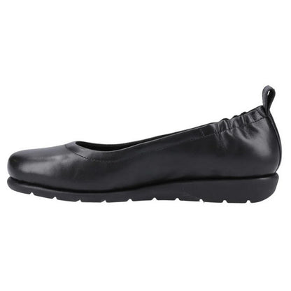 Black - Side - Hush Puppies Womens-Ladies Skylar Ballerina Leather Pumps