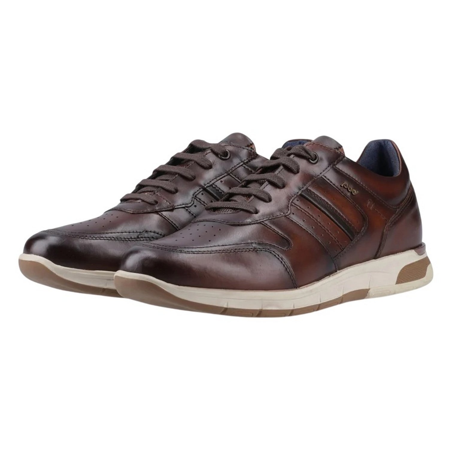 Tan-Brown - Lifestyle - POD Mens Arrow Leather Trainers