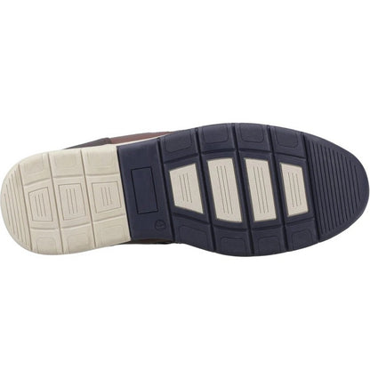 Navy-Tan - Lifestyle - POD Mens Arrow Leather Trainers