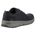 Black - Back - Hush Puppies Mens Nelson Leather Lace Up Trainers