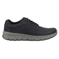 Black - Side - Hush Puppies Mens Nelson Leather Lace Up Trainers